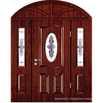 Beautiful exterior solid double wooden door design